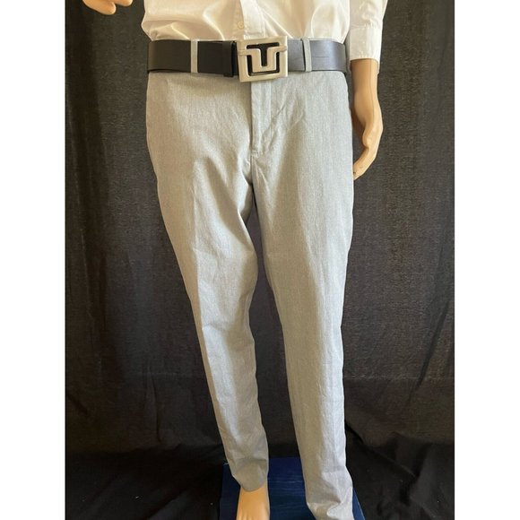 Express Men's Pants Chinos Gray Casual Cotton Straight Fit 33/32 - Picture 2 of 7